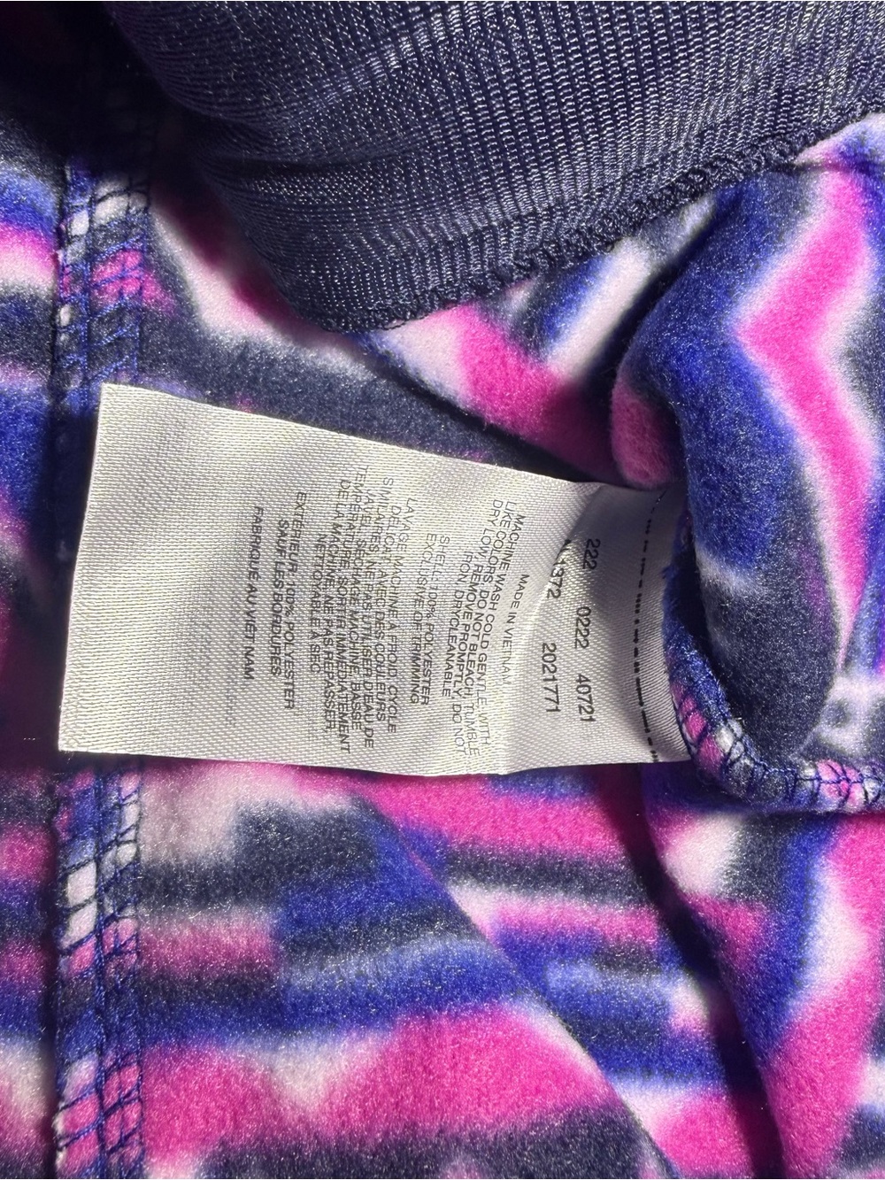 Columbia Women Dark Sapphire 80s Stripe Benton Springs FZ Fleece Jacket Size XL - Picture 4 of 9